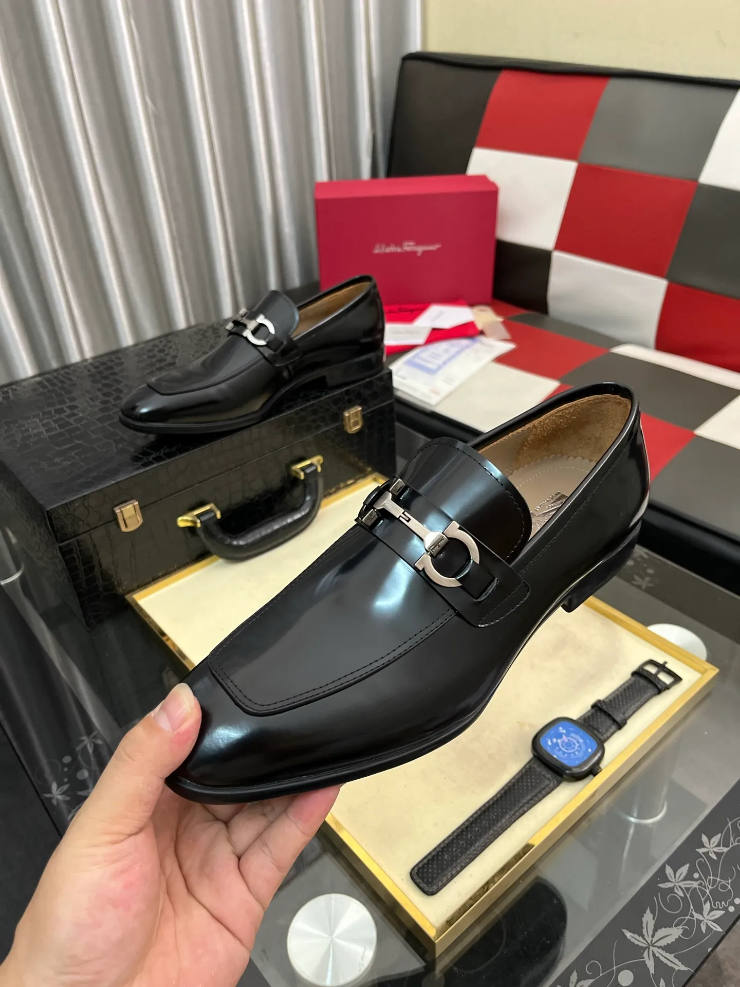 Men's shoes 💰600⌚️⌚️[Salvatore Ferragamo] Ferragamo business leather shoes, 1:1 top purchasing quality, imported selected original calfskin for the uppers, imported original soft water-dyed cowhide for the inner feet, imported original customized Italian handmade lightweight foam outsole, size: 39-44 5️⃣ options available